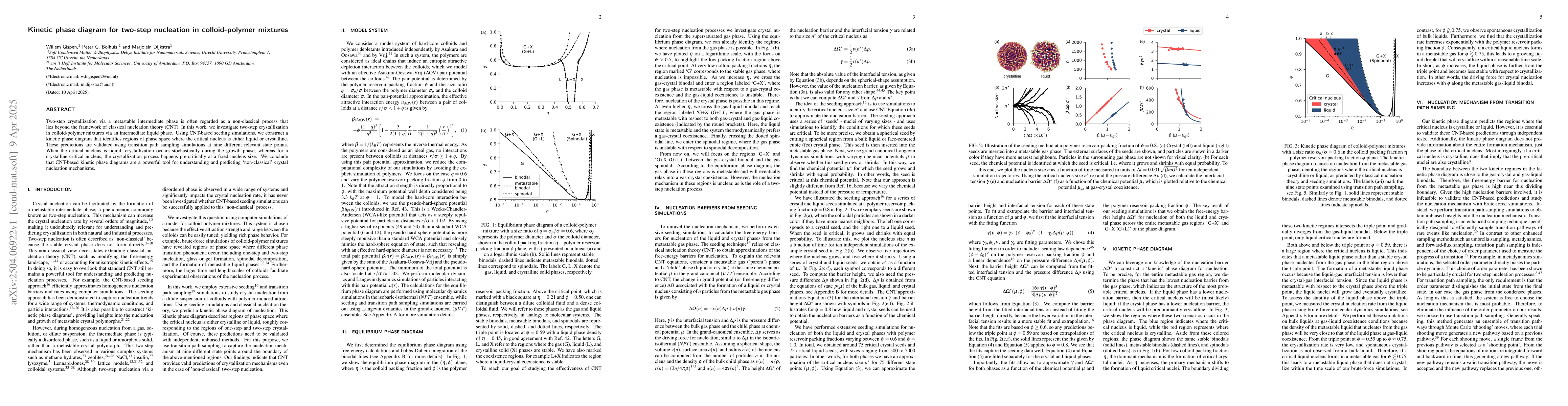 Thumbnail for Kinetic phase diagram for two-step nucleation in colloid-polymer
  mixtures