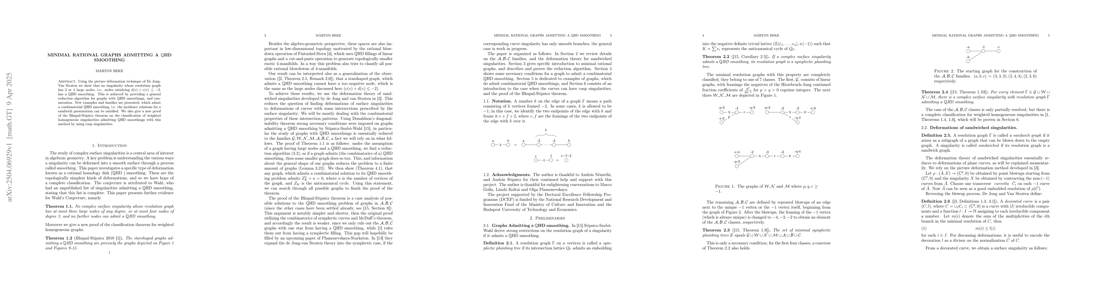 Thumbnail for Minimal rational graphs admitting a QHD smoothing