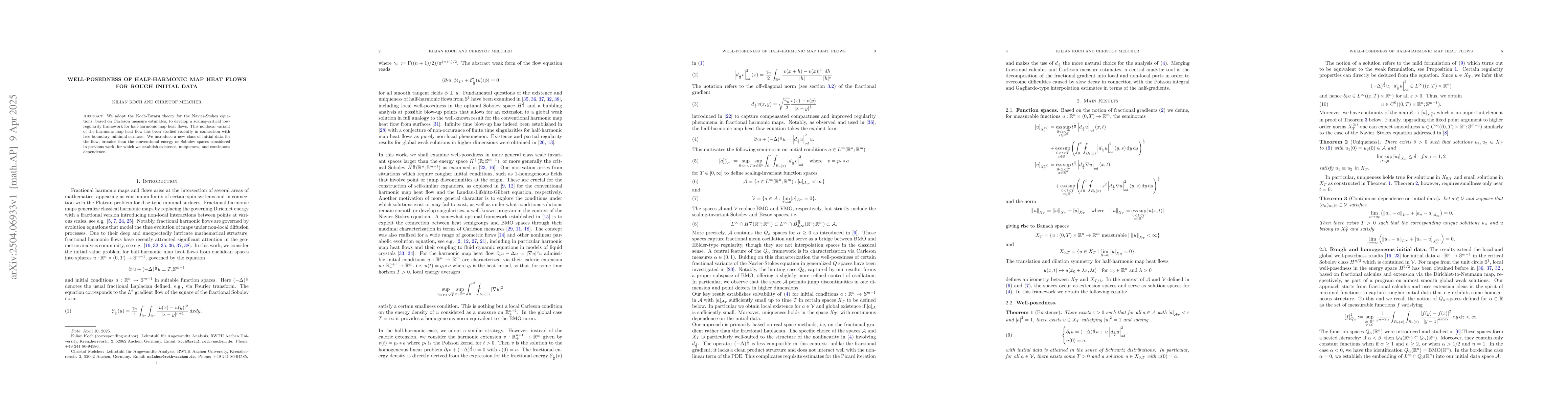 Thumbnail for Well-posedness of half-harmonic map heat flows for rough initial data