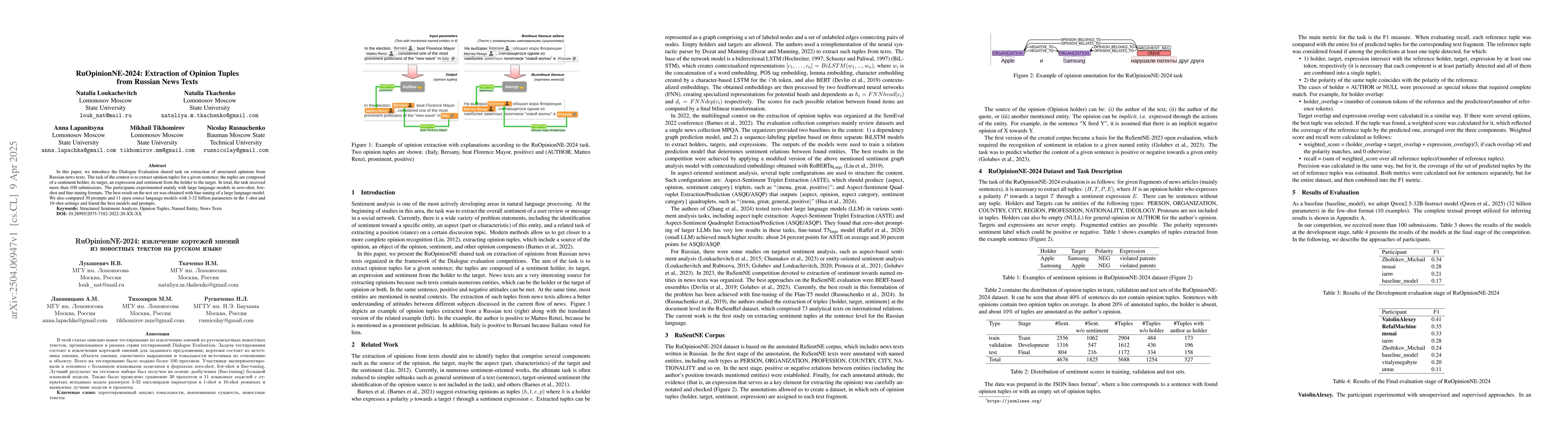 Thumbnail for RuOpinionNE-2024: Extraction of Opinion Tuples from Russian News Texts