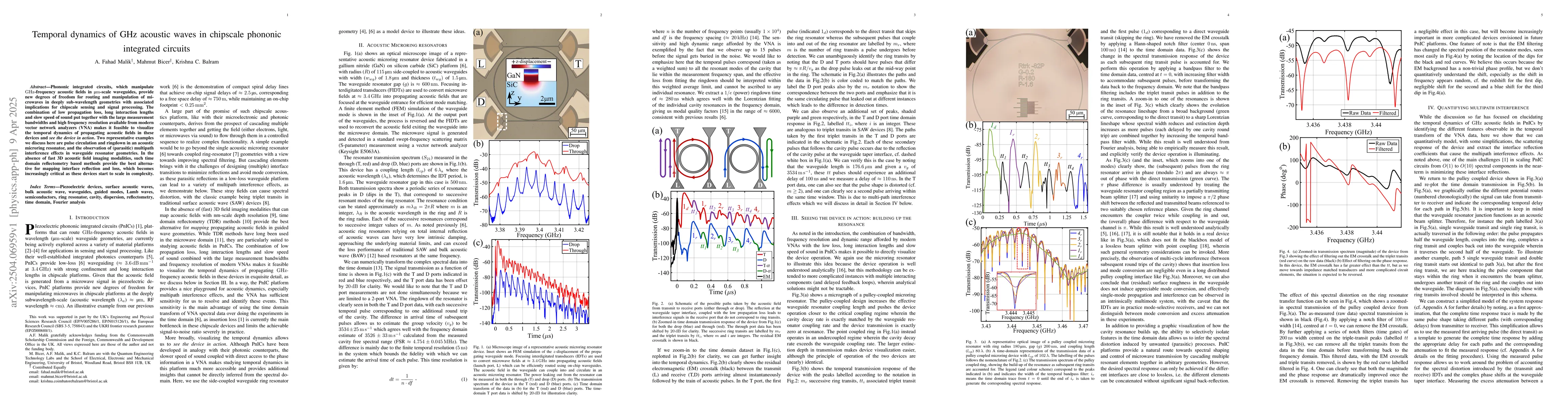 Thumbnail for Temporal dynamics of GHz acoustic waves in chipscale phononic integrated
  circuits