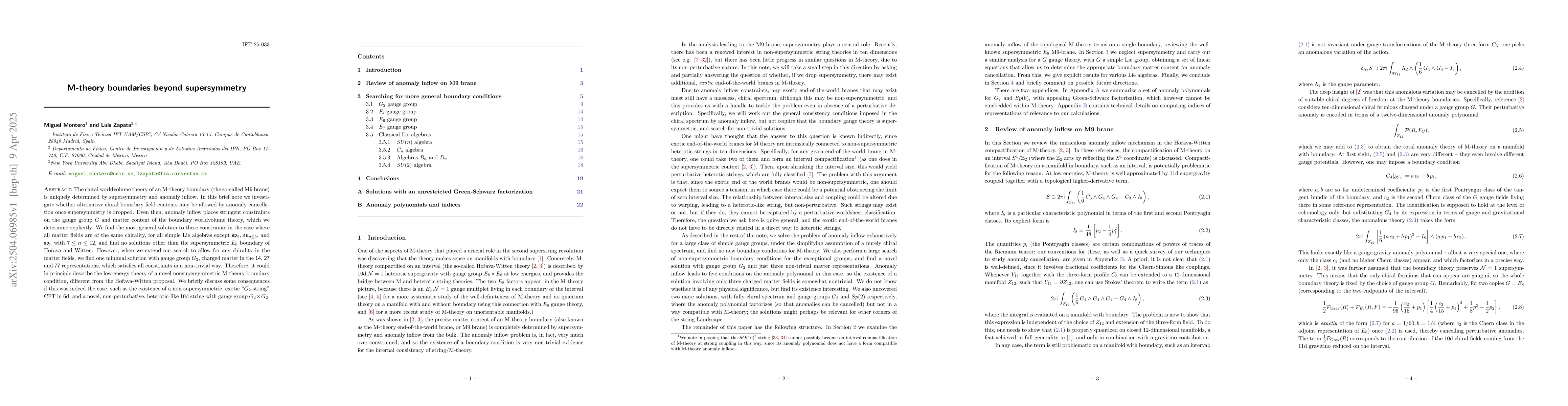 Thumbnail for M-theory boundaries beyond supersymmetry