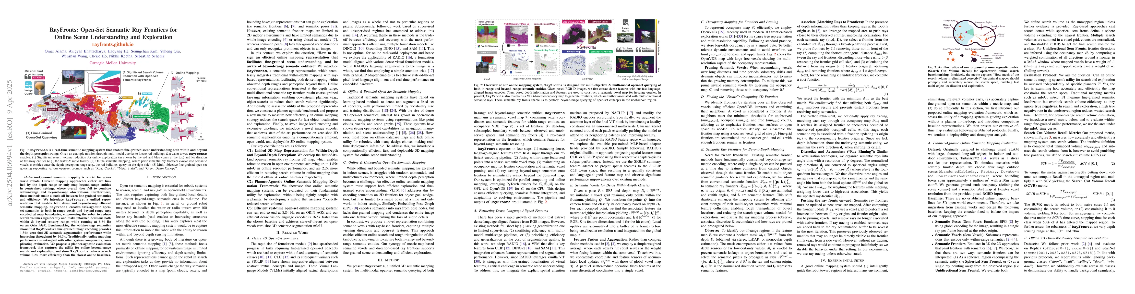 Thumbnail for RayFronts: Open-Set Semantic Ray Frontiers for Online Scene
  Understanding and Exploration