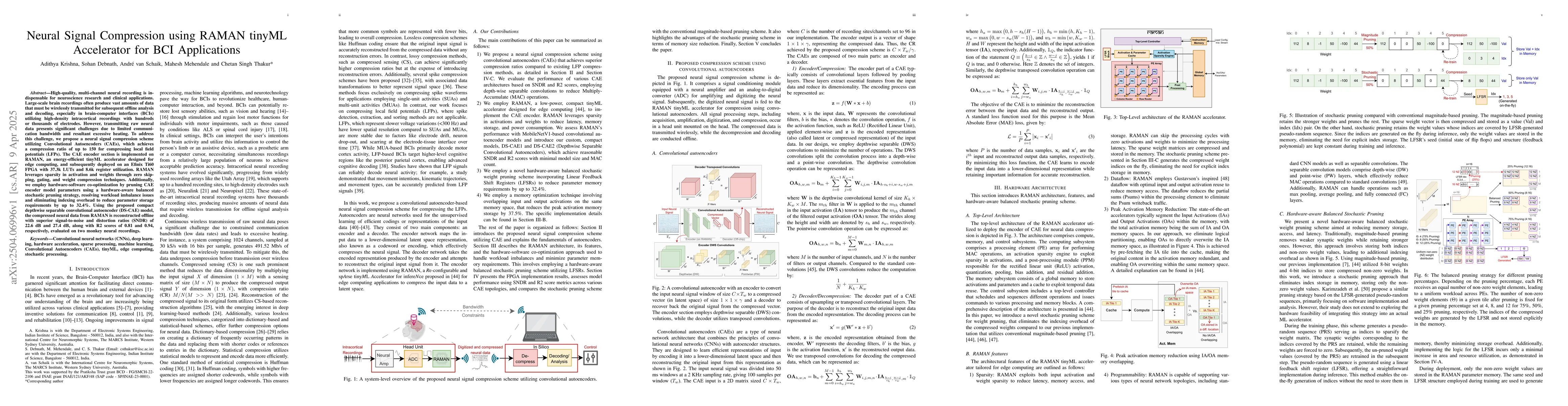 Thumbnail for Neural Signal Compression using RAMAN tinyML Accelerator for BCI
  Applications