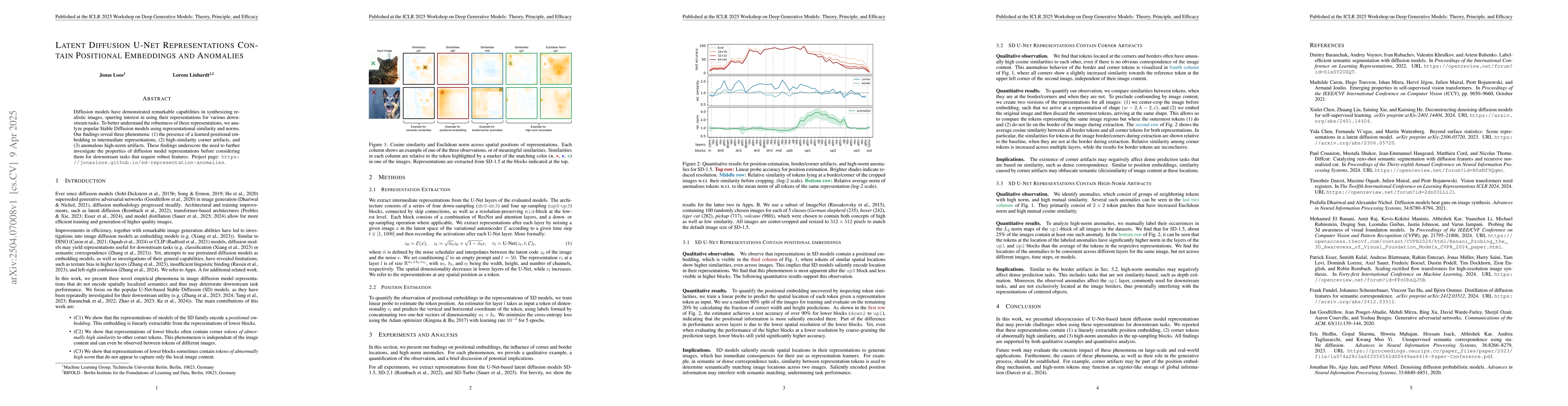 Thumbnail for Latent Diffusion U-Net Representations Contain Positional Embeddings and
  Anomalies