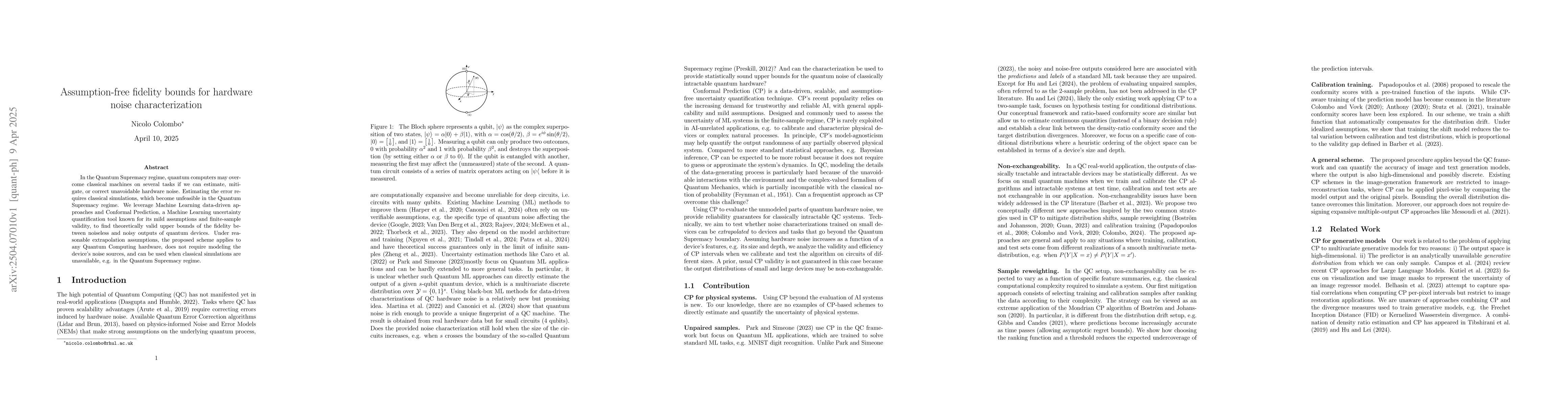 Thumbnail for Assumption-free fidelity bounds for hardware noise characterization