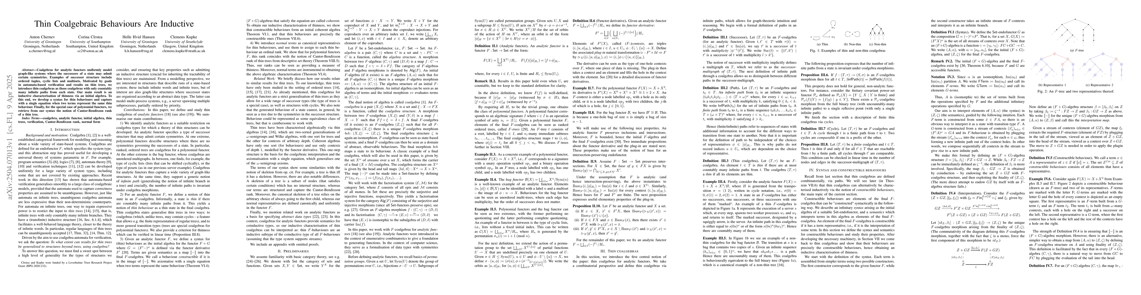 Thumbnail for Thin Coalgebraic Behaviours Are Inductive