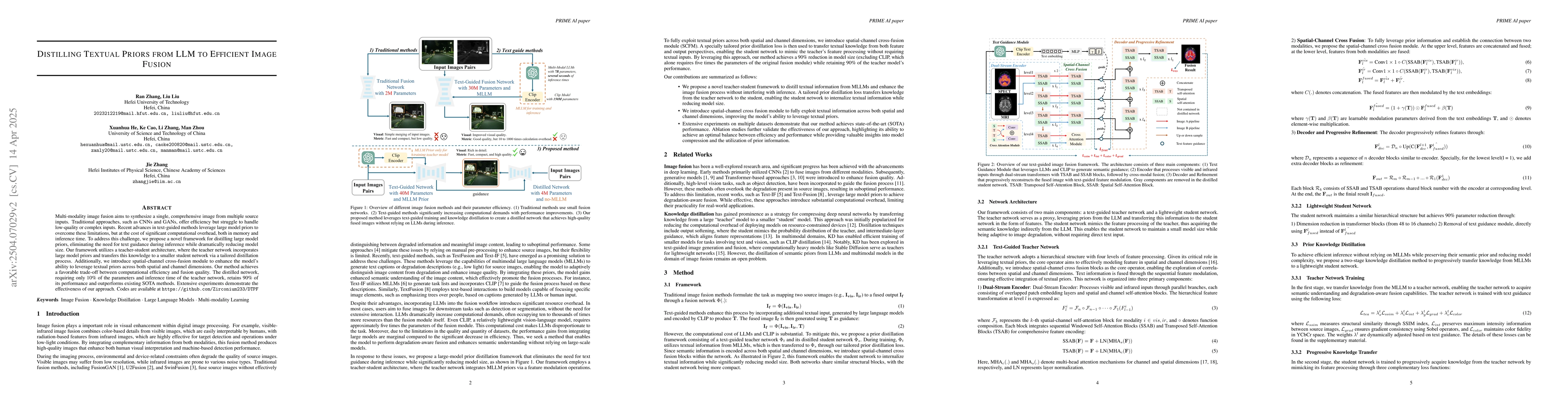 Thumbnail for Distilling Textual Priors from LLM to Efficient Image Fusion