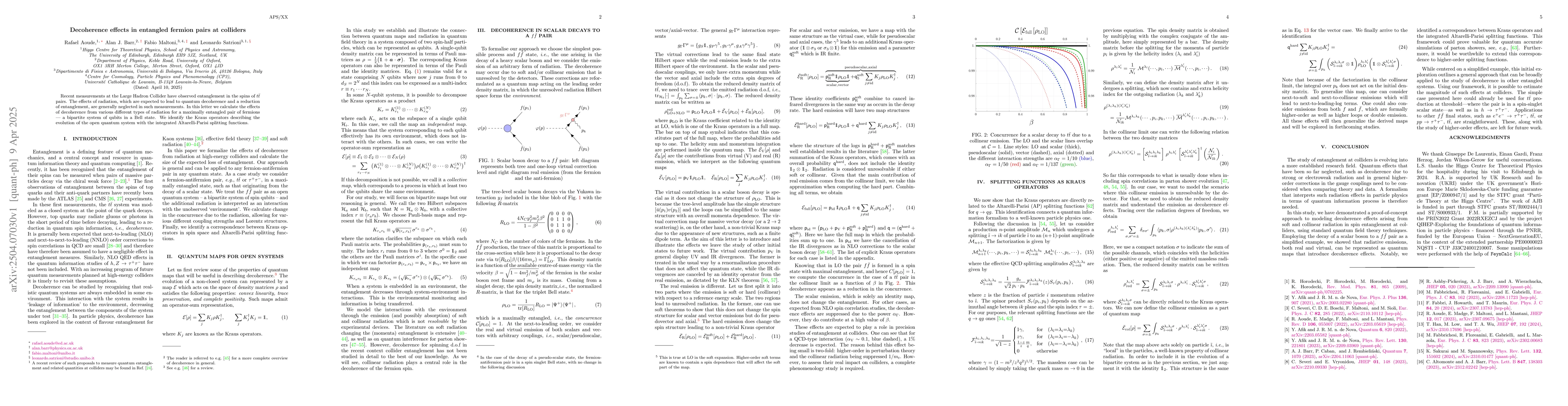 Thumbnail for Decoherence effects in entangled fermion pairs at colliders