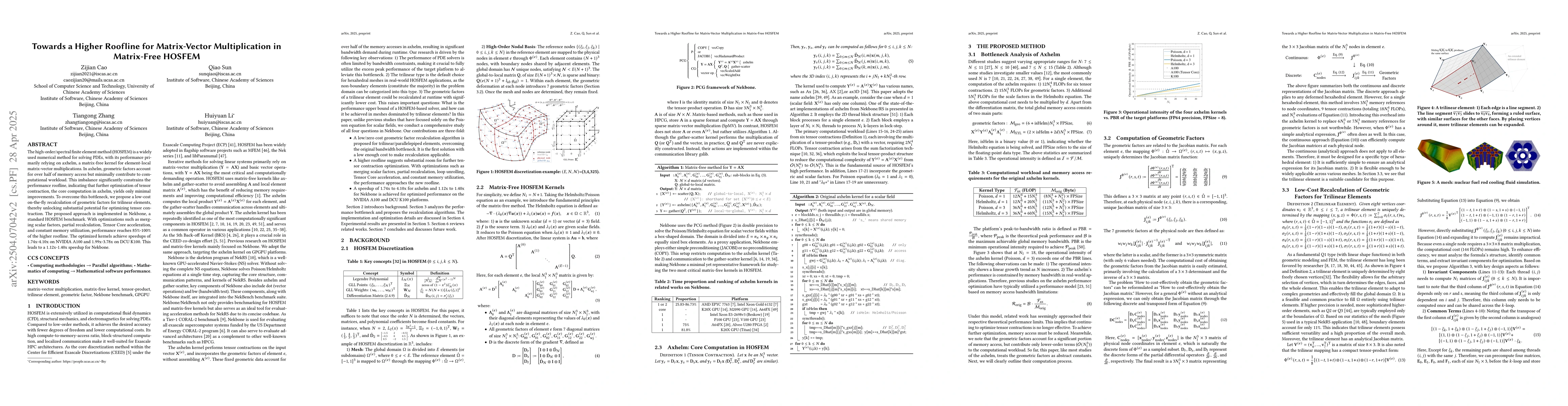 Thumbnail for Towards a Higher Roofline for Matrix-Vector Multiplication in
  Matrix-Free HOSFEM