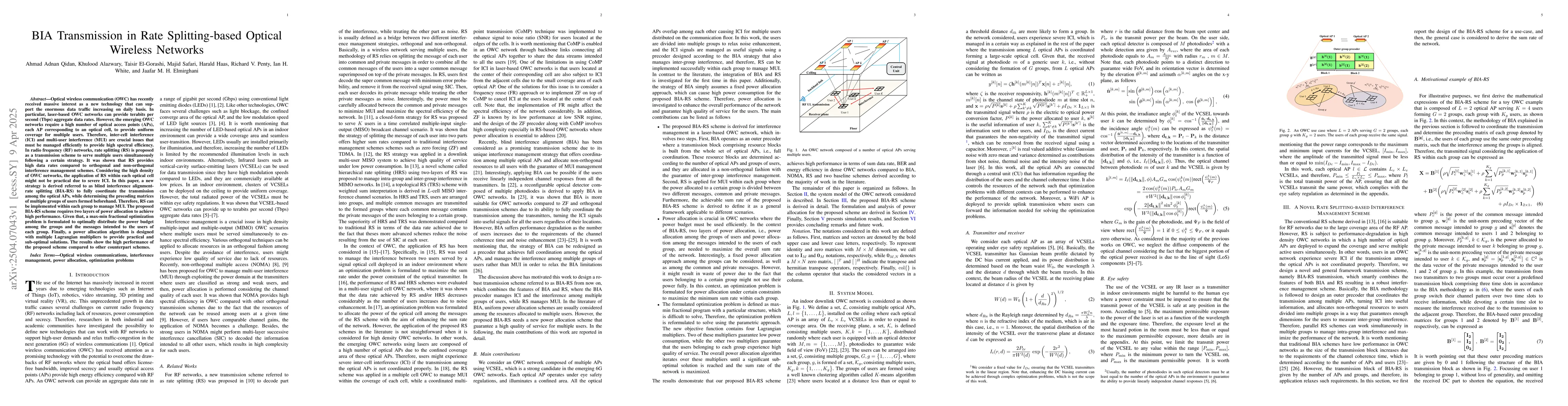 Thumbnail for BIA Transmission in Rate Splitting-based Optical Wireless Networks