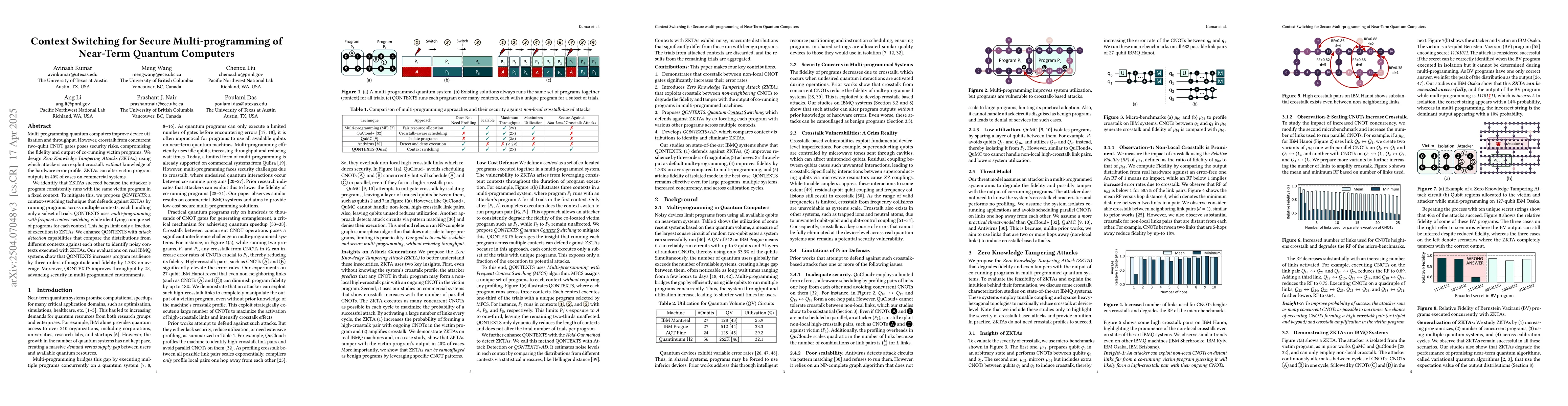 Thumbnail for Context Switching for Secure Multi-programming of Near-Term Quantum
  Computers
