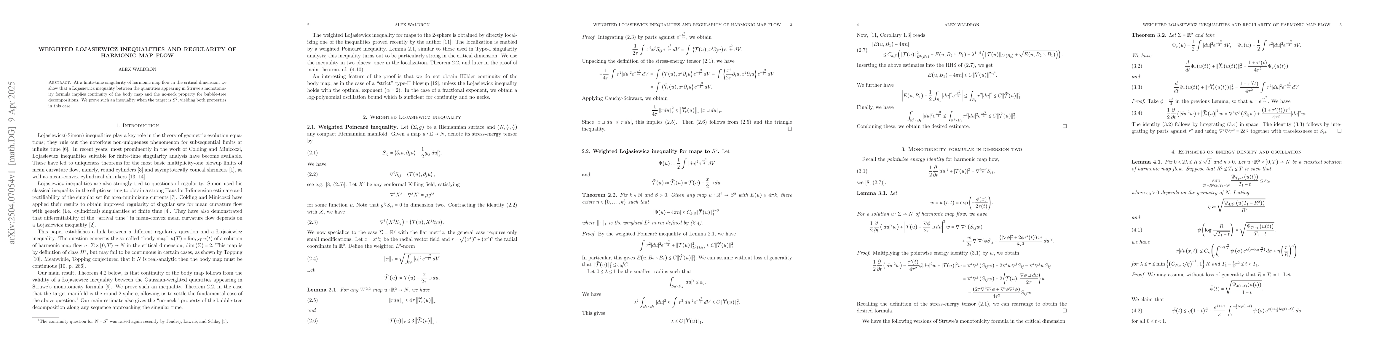 Thumbnail for Weighted Lojasiewicz inequalities and regularity of harmonic map flow