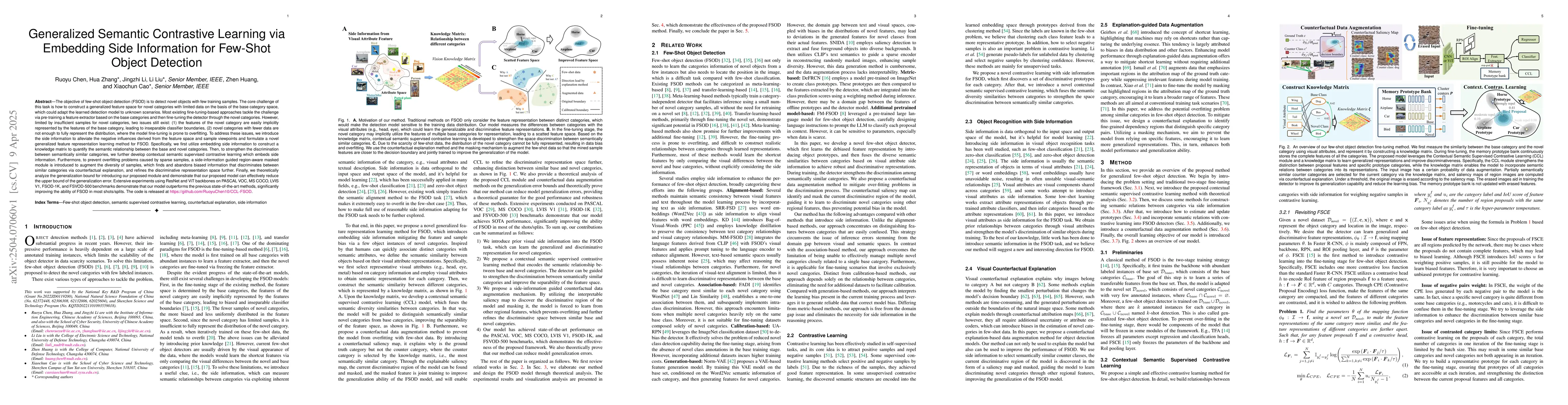 Thumbnail for Generalized Semantic Contrastive Learning via Embedding Side Information
  for Few-Shot Object Detection