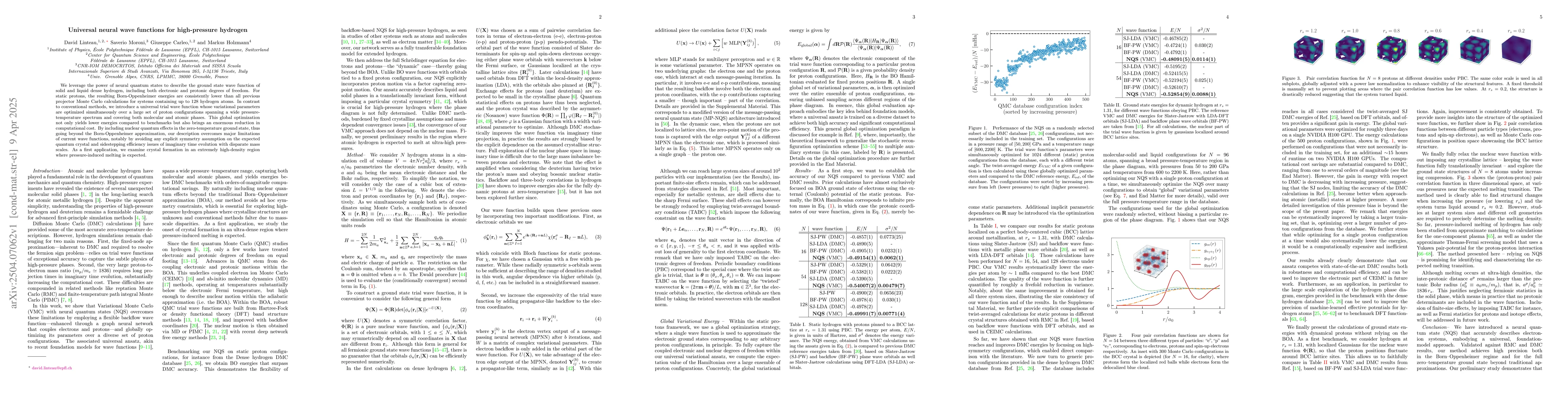 Thumbnail for Universal neural wave functions for high-pressure hydrogen