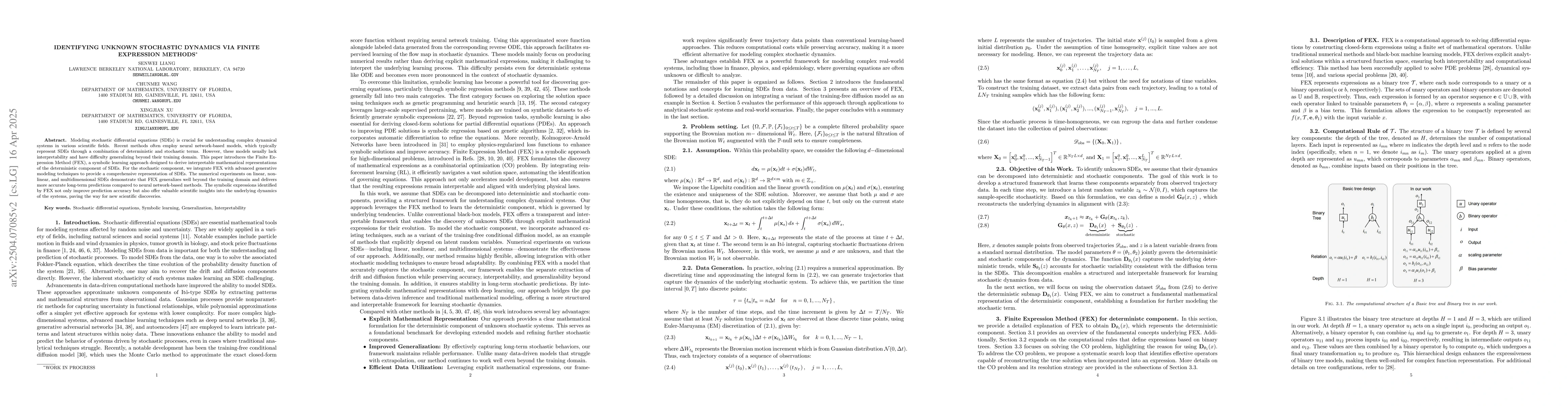 Thumbnail for Identifying Unknown Stochastic Dynamics via Finite expression methods