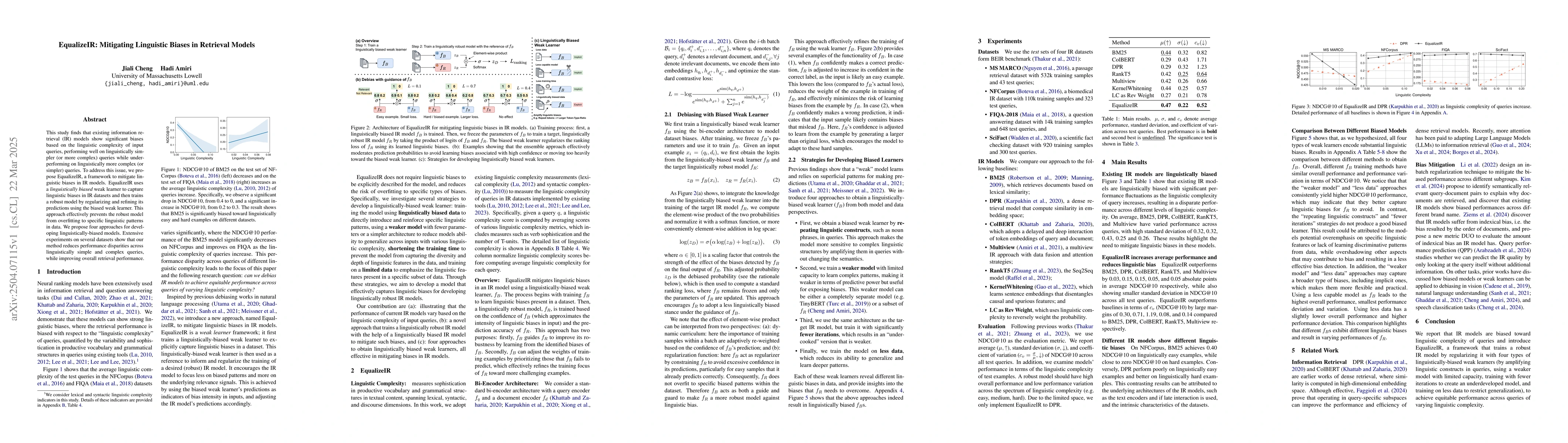 Thumbnail for EqualizeIR: Mitigating Linguistic Biases in Retrieval Models