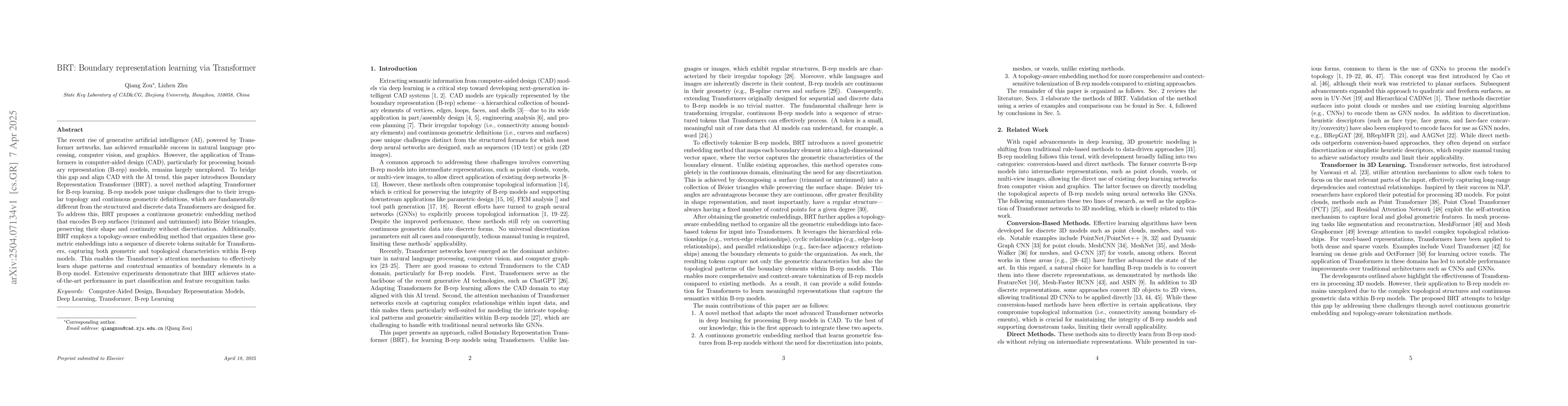 Thumbnail for Boundary representation learning via Transformer