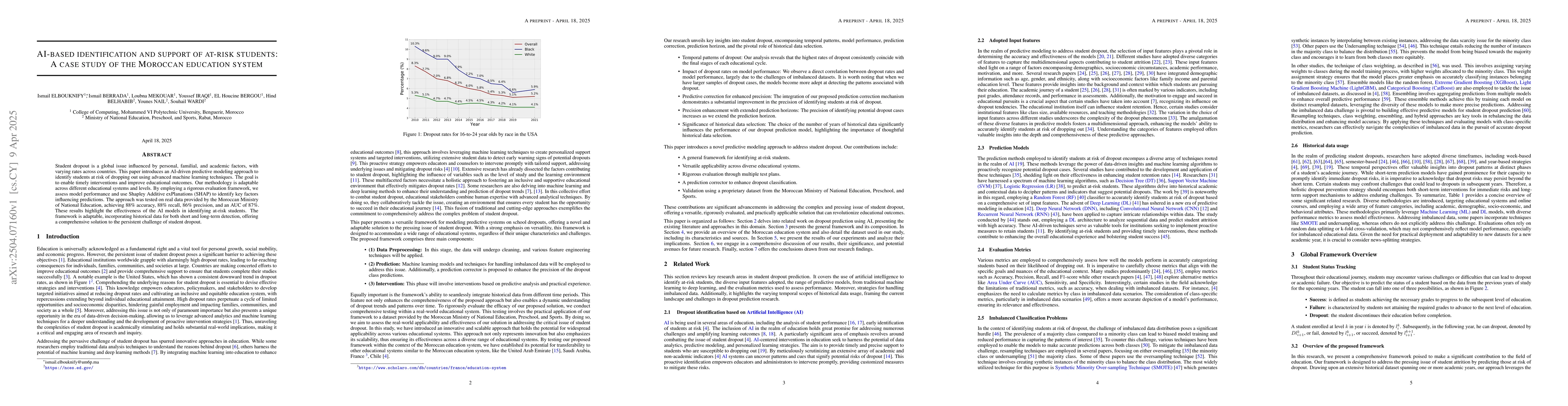 Thumbnail for AI-based identification and support of at-risk students: A case study of
  the Moroccan education system