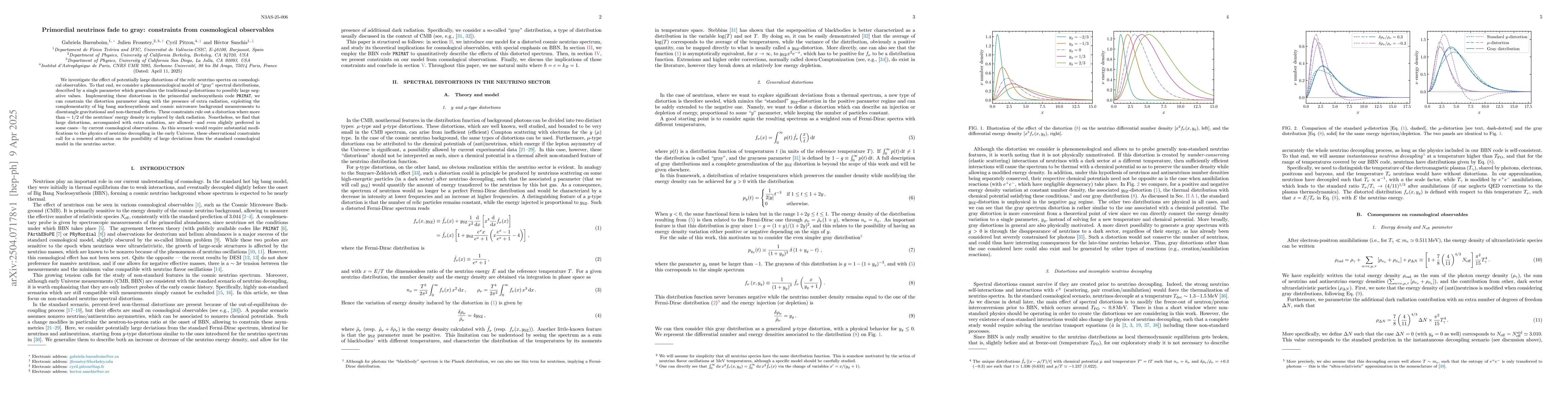 Thumbnail for Primordial neutrinos fade to gray: constraints from cosmological
  observables