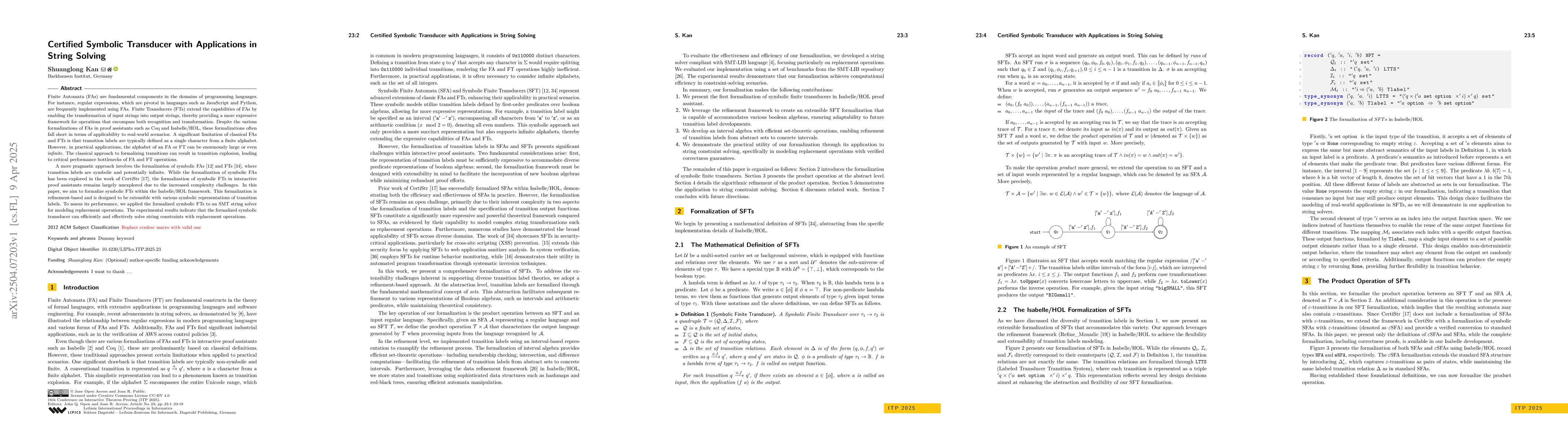 Thumbnail for Certified Symbolic Transducer with Applications in String Solving