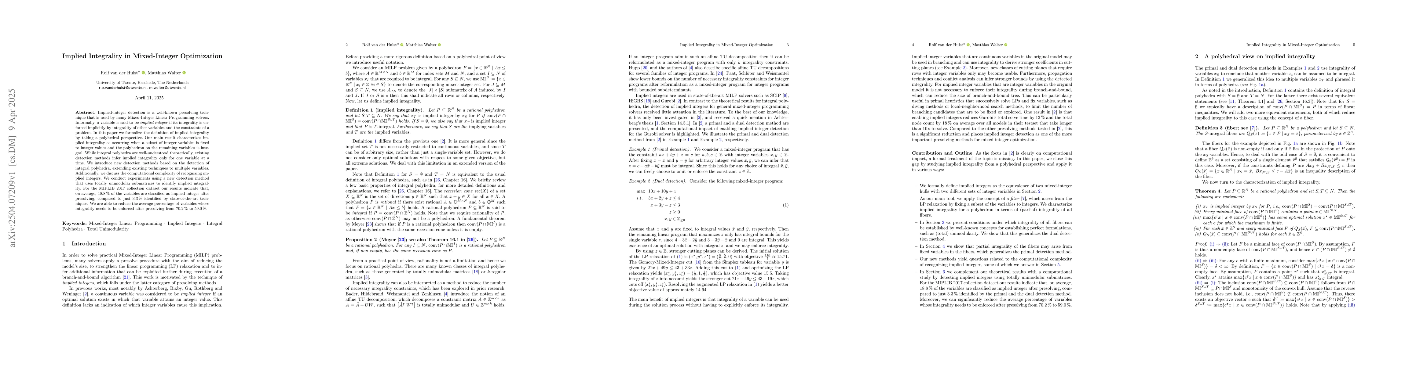 Thumbnail for Implied Integrality in Mixed-Integer Optimization