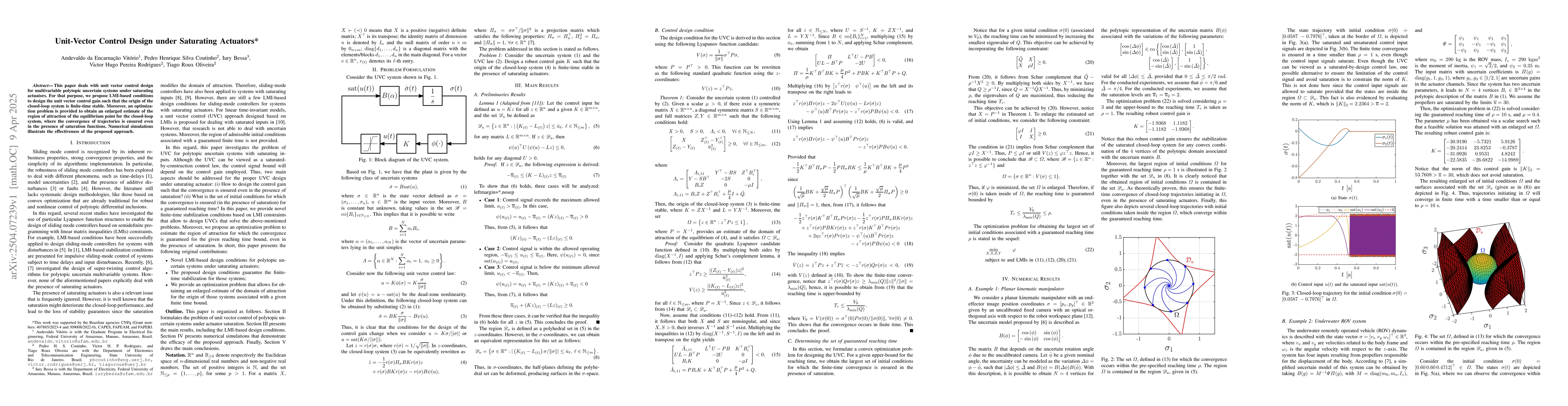 Thumbnail for Unit-Vector Control Design under Saturating Actuators