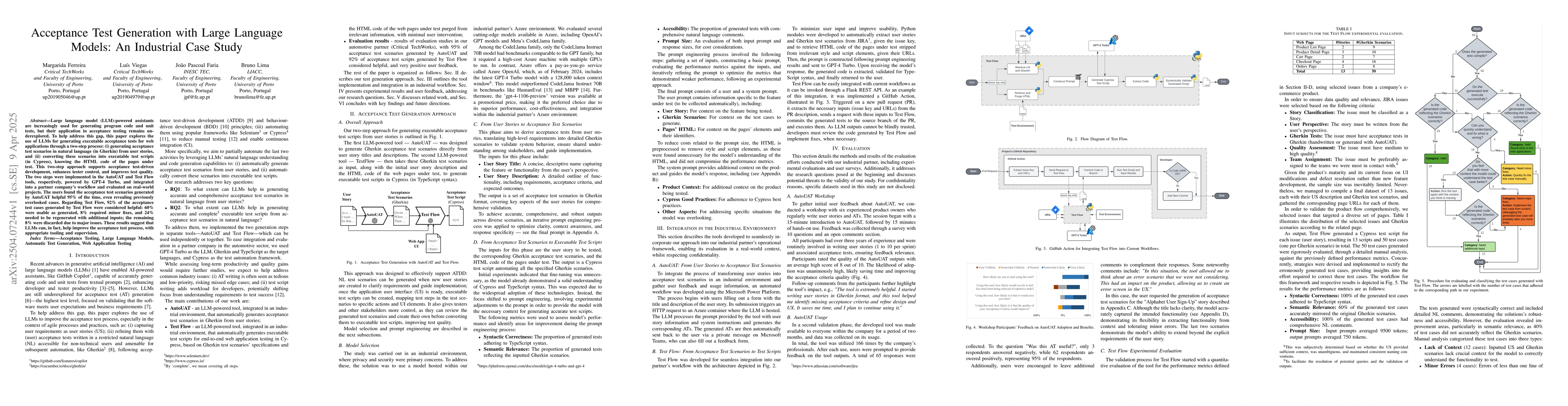 Thumbnail for Acceptance Test Generation with Large Language Models: An Industrial
  Case Study