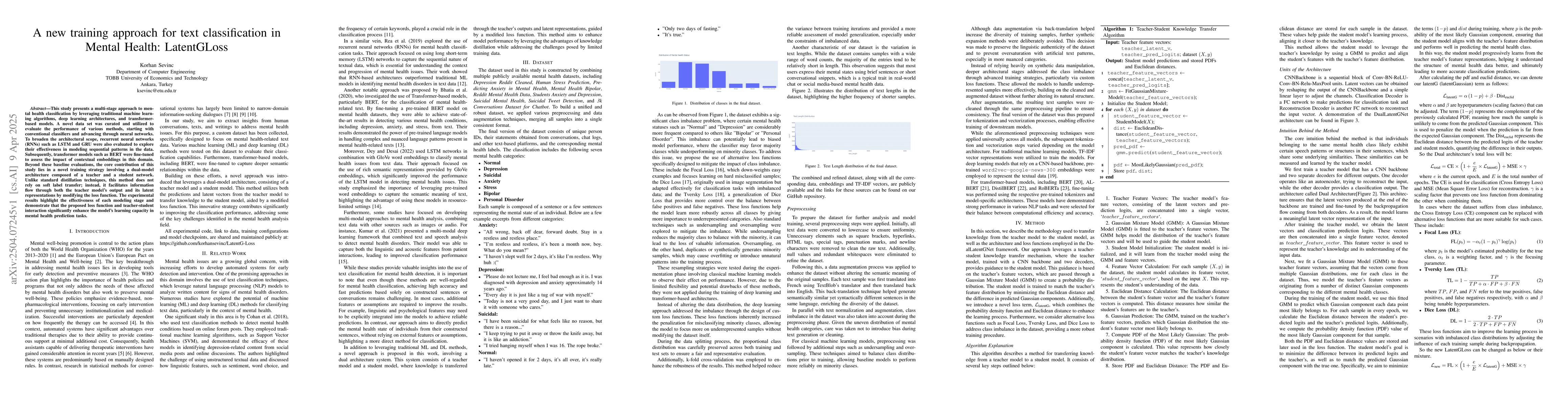 Thumbnail for A new training approach for text classification in Mental Health:
  LatentGLoss