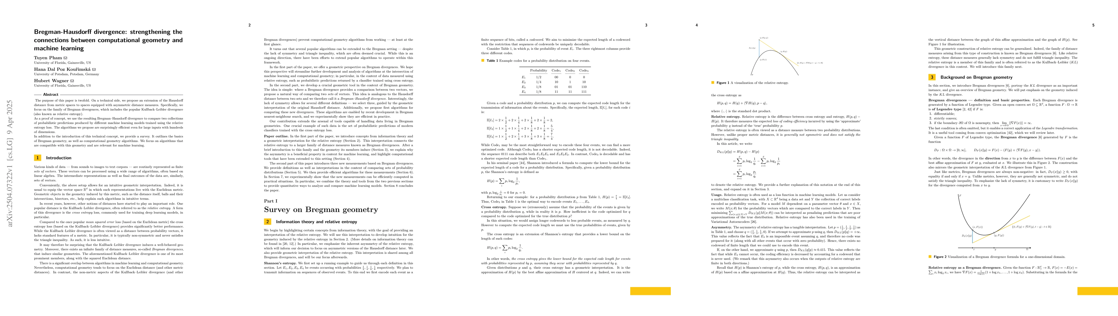 Thumbnail for Bregman-Hausdorff divergence: strengthening the connections between
  computational geometry and machine learning