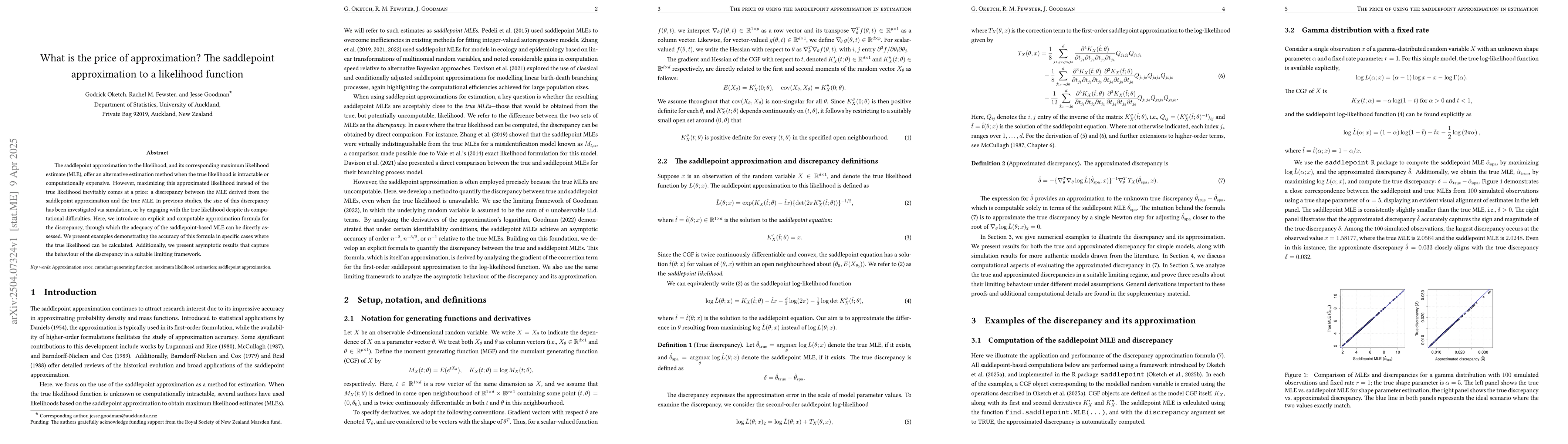 Thumbnail for What is the price of approximation? The saddlepoint approximation to a
  likelihood function