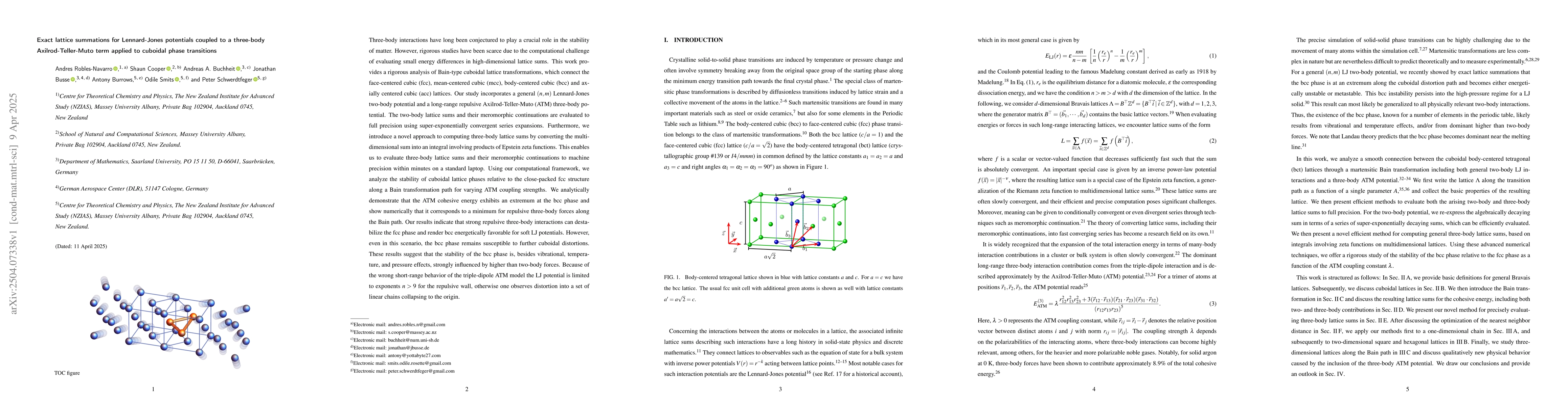 Thumbnail for Exact lattice summations for Lennard-Jones potentials coupled to a
  three-body Axilrod-Teller-Muto term applied to cuboidal phase transitions