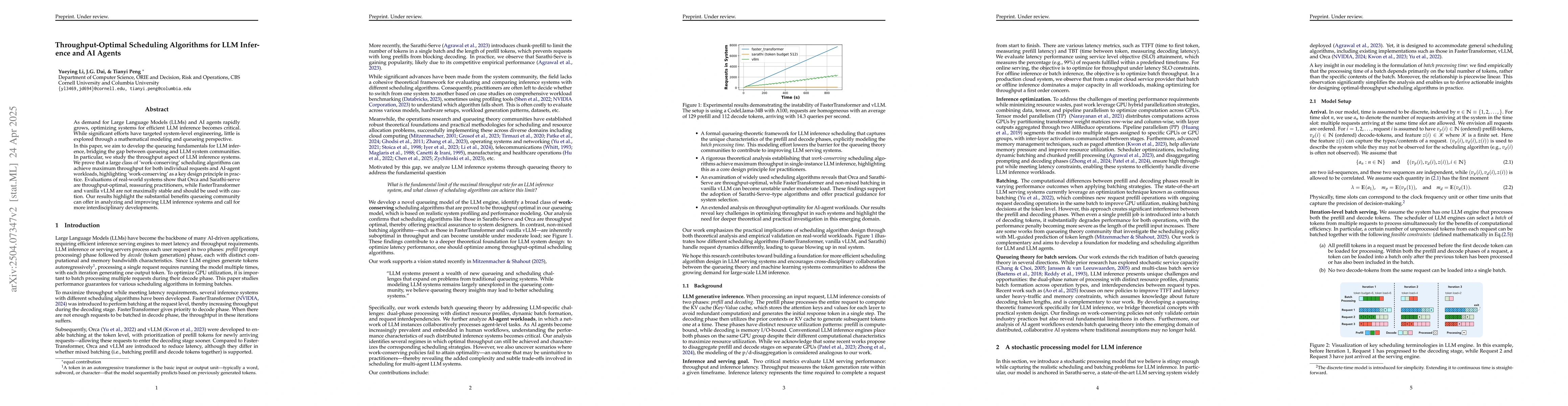 Thumbnail for Throughput-Optimal Scheduling Algorithms for LLM Inference and AI Agents