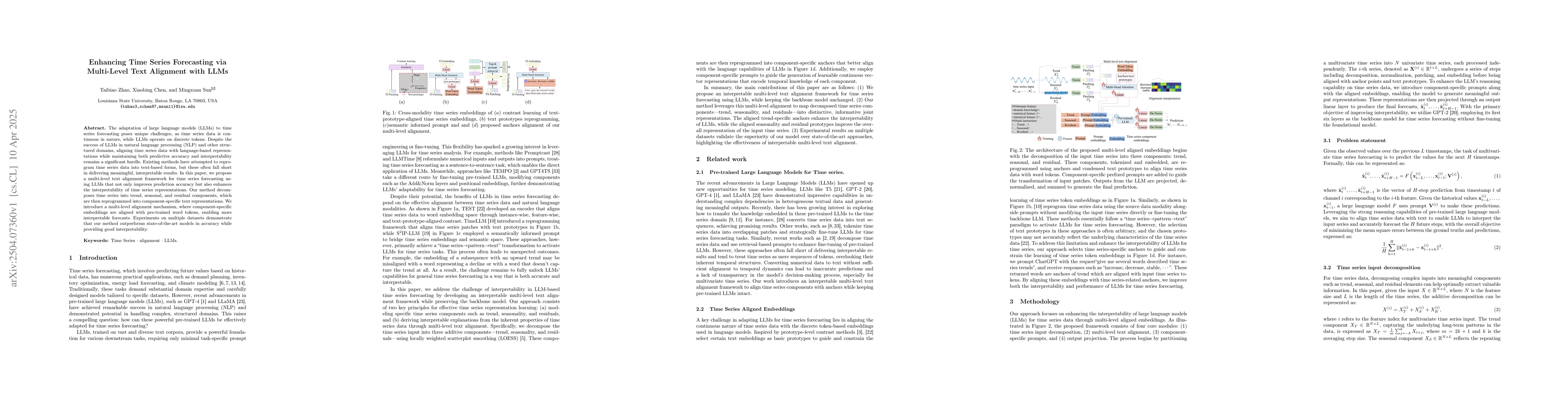 Thumbnail for Enhancing Time Series Forecasting via Multi-Level Text Alignment with
  LLMs