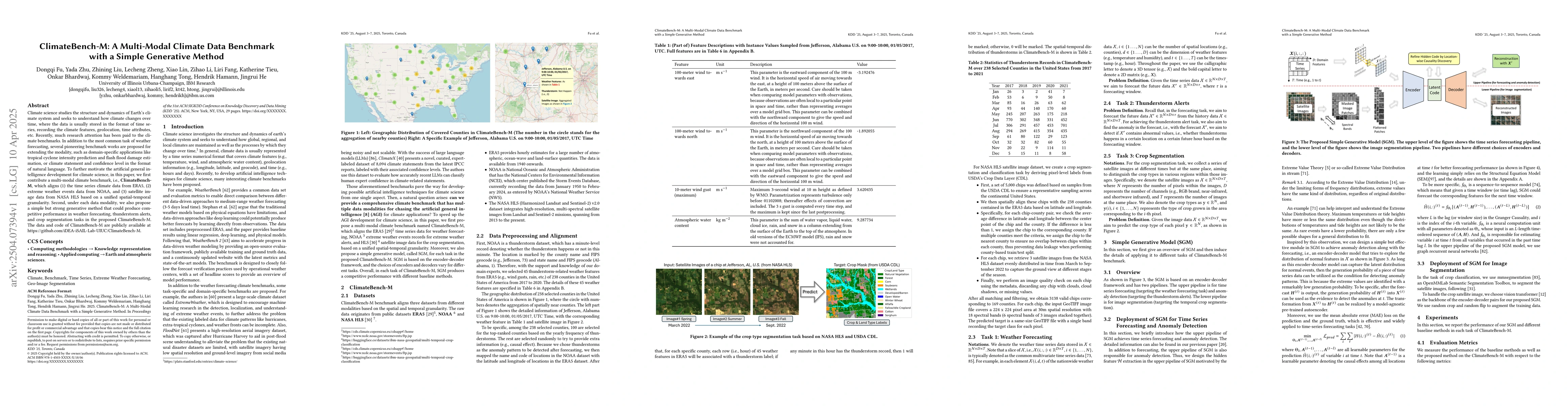 Thumbnail for ClimateBench-M: A Multi-Modal Climate Data Benchmark with a Simple
  Generative Method