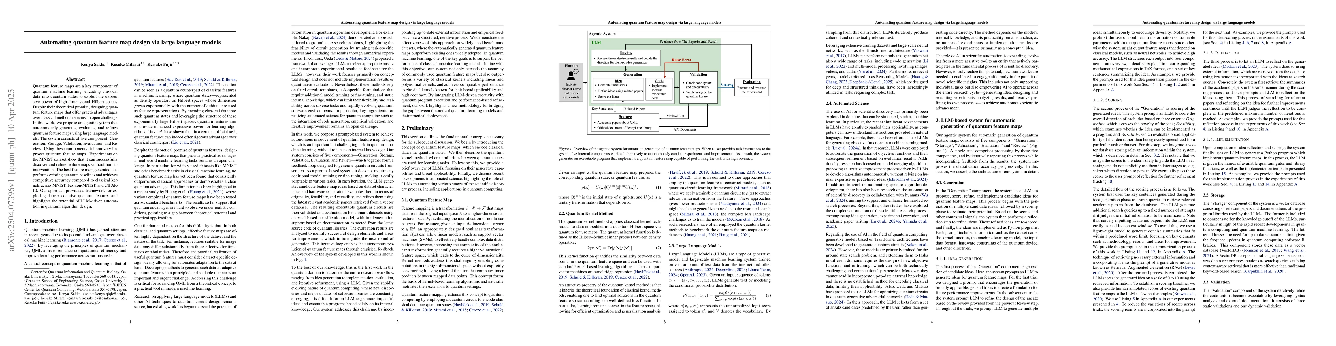 Thumbnail for Automating quantum feature map design via large language models