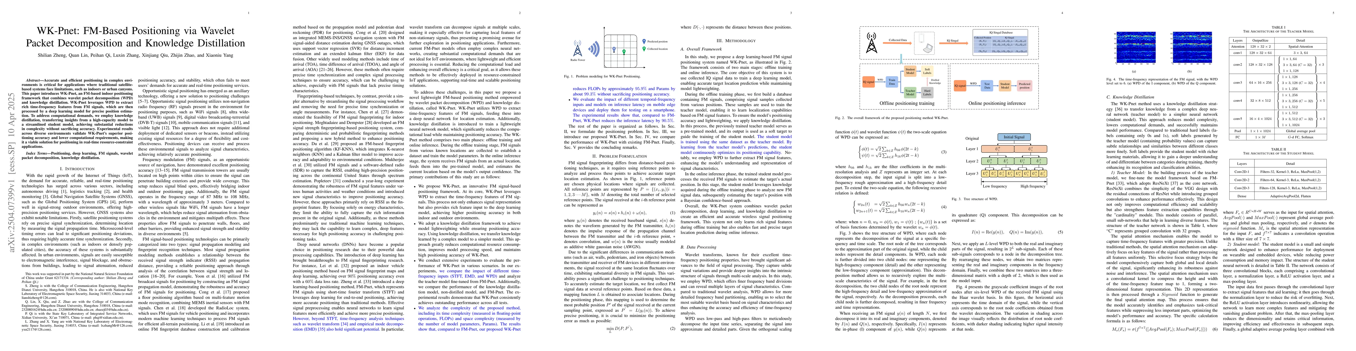 Thumbnail for WK-Pnet: FM-Based Positioning via Wavelet Packet Decomposition and
  Knowledge Distillation