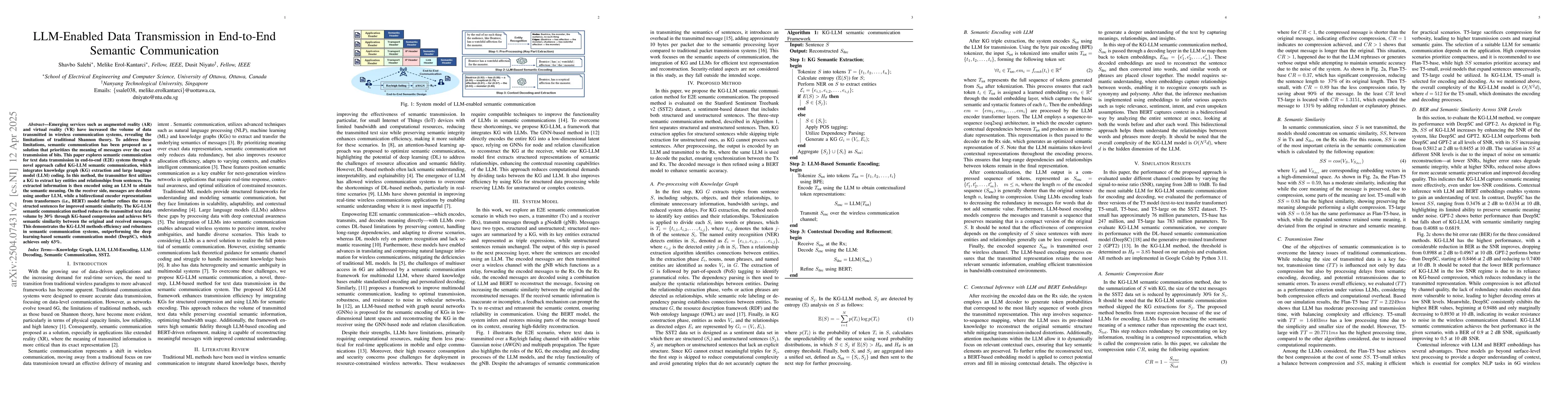 Thumbnail for LLM-Enabled Data Transmission in End-to-End Semantic Communication