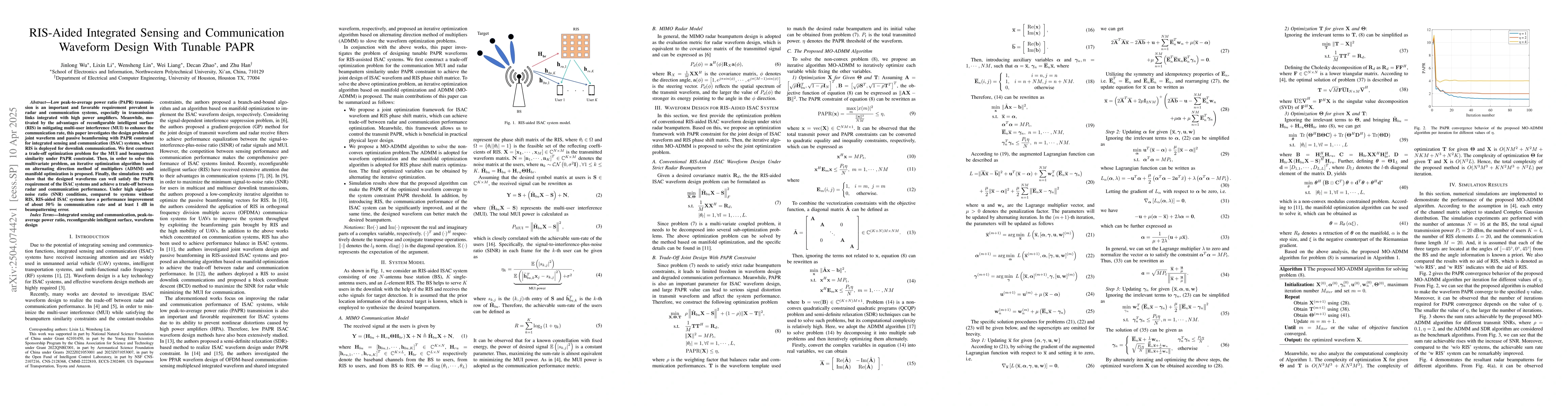 Thumbnail for RIS-Aided Integrated Sensing and Communication Waveform Design With
  Tunable PAPR
