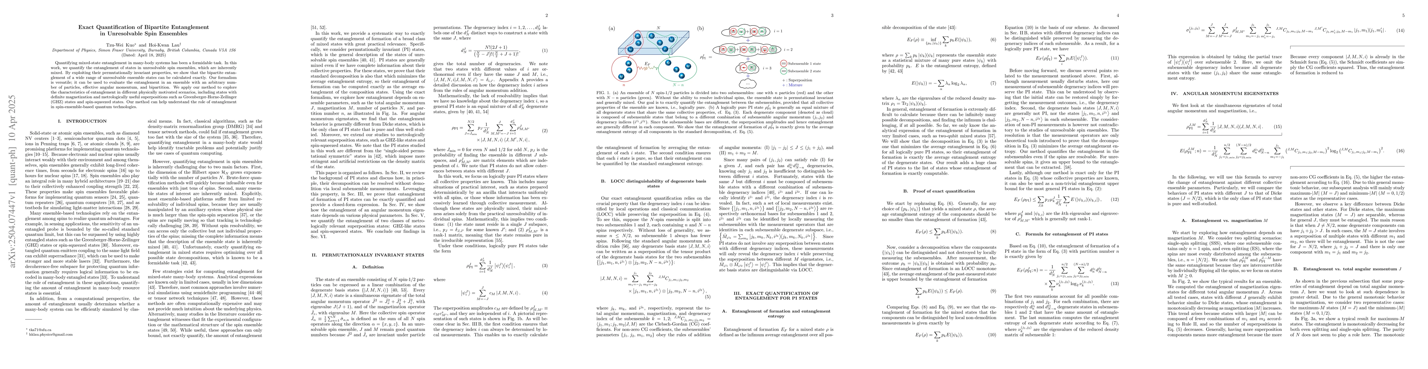 Thumbnail for Exact Quantification of Bipartite Entanglement in Unresolvable Spin
  Ensembles
