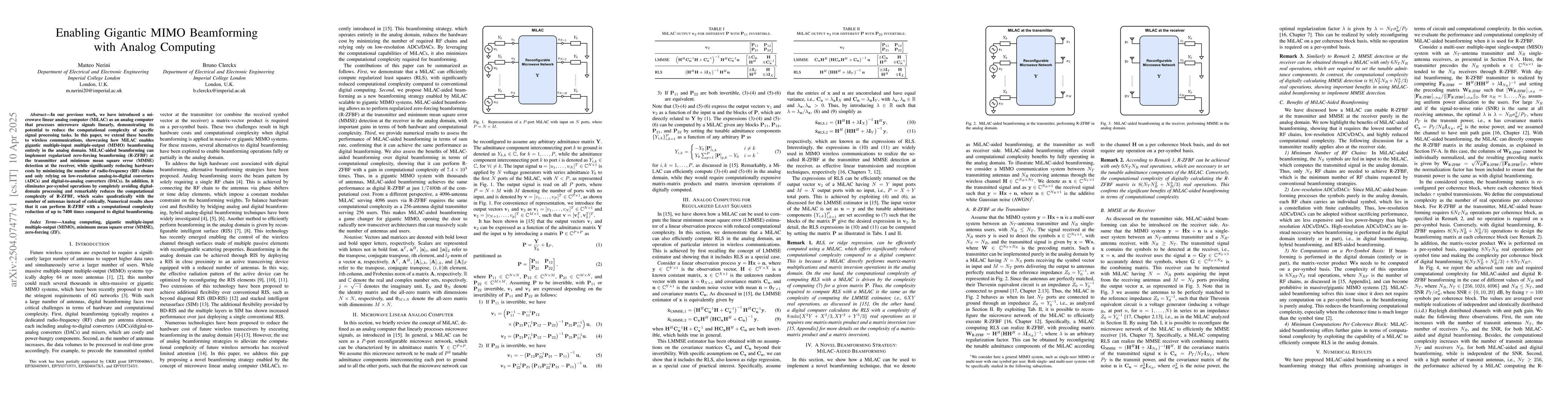 Thumbnail for Enabling Gigantic MIMO Beamforming with Analog Computing