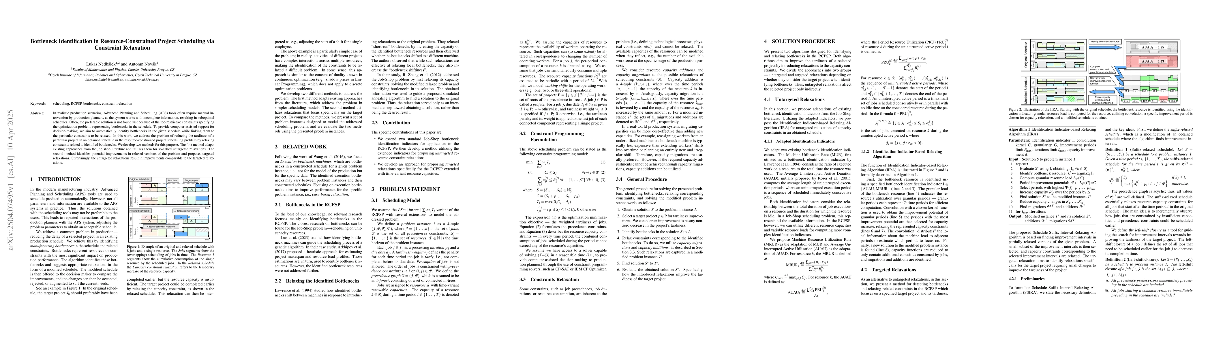 Thumbnail for Bottleneck Identification in Resource-Constrained Project Scheduling via
  Constraint Relaxation