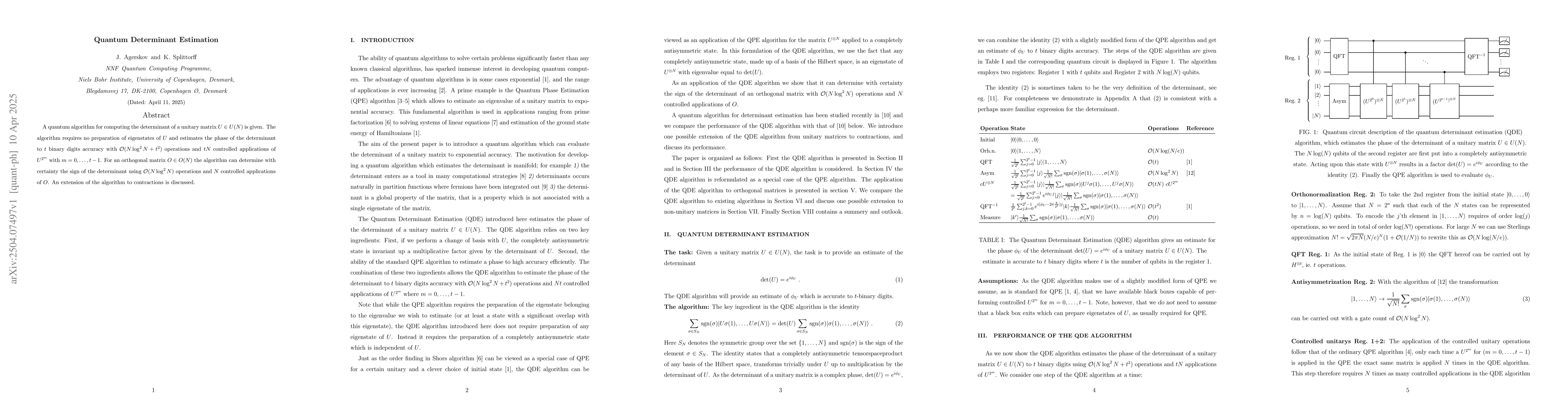 Thumbnail for Quantum Determinant Estimation