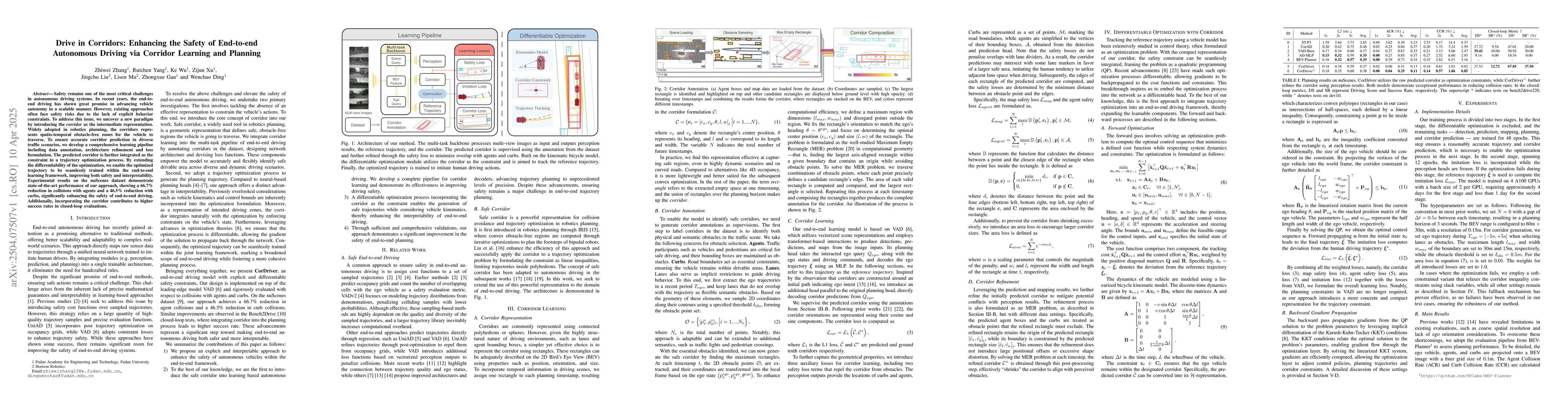 Thumbnail for Drive in Corridors: Enhancing the Safety of End-to-end Autonomous
  Driving via Corridor Learning and Planning