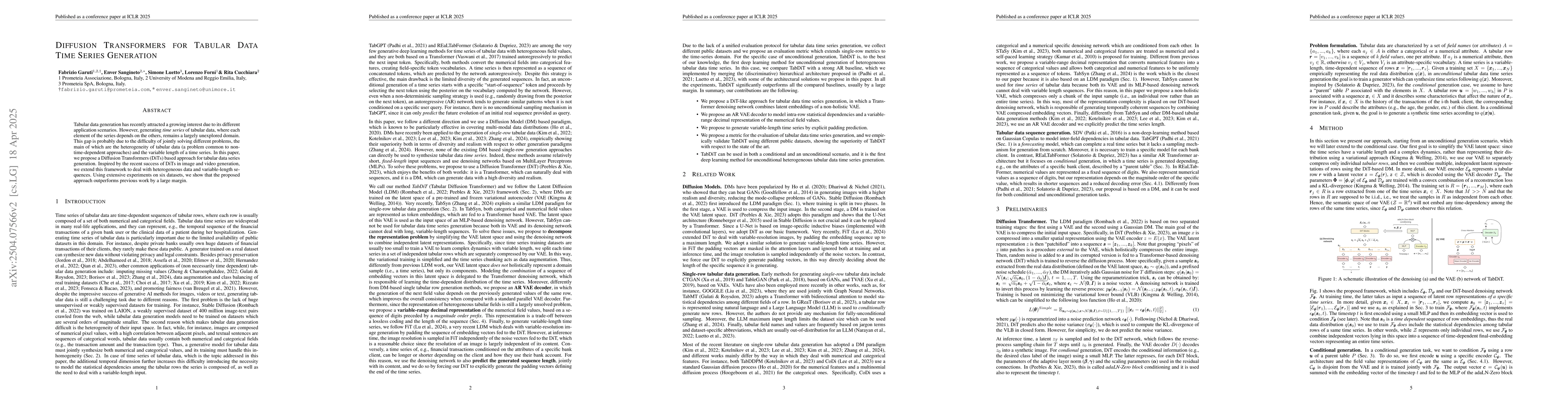 Thumbnail for Diffusion Transformers for Tabular Data Time Series Generation