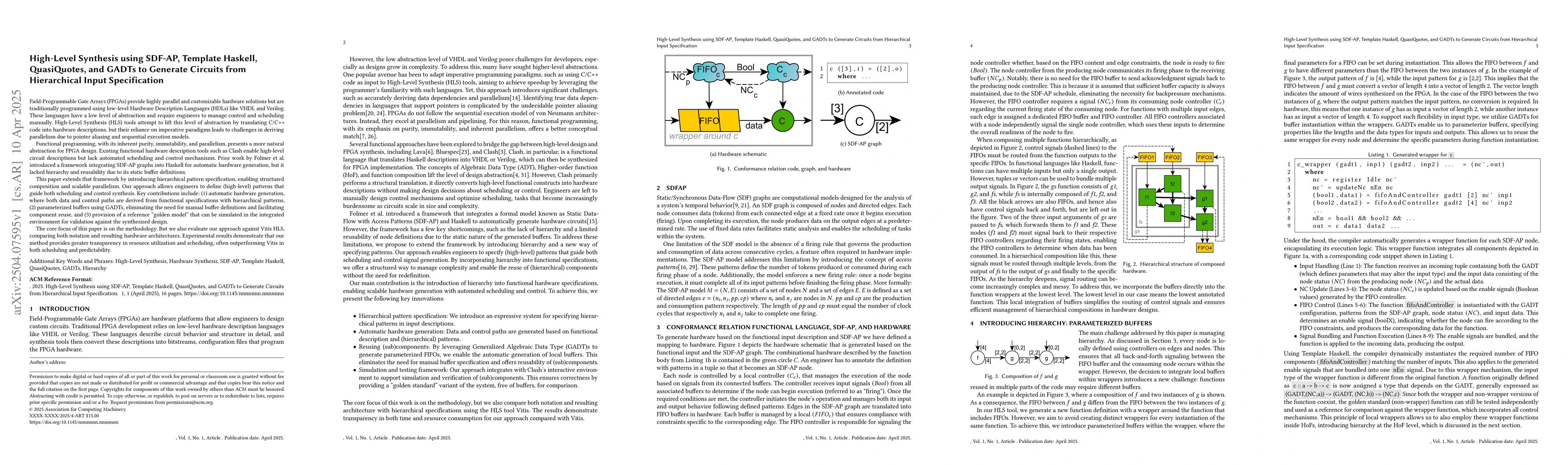 Thumbnail for High-Level Synthesis using SDF-AP, Template Haskell, QuasiQuotes, and
  GADTs to Generate Circuits from Hierarchical Input Specification