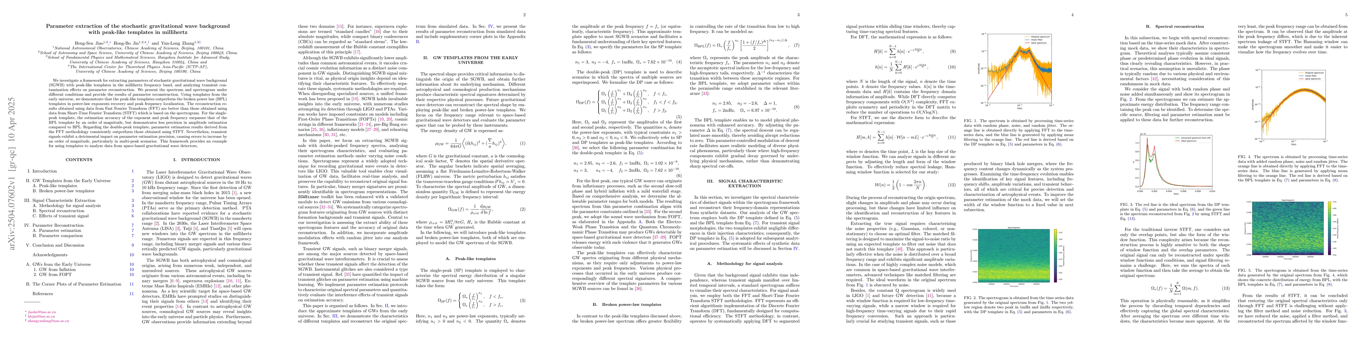 Thumbnail for Parameter extraction of the stochastic gravitational wave background
  with peak-like templates in millihertz