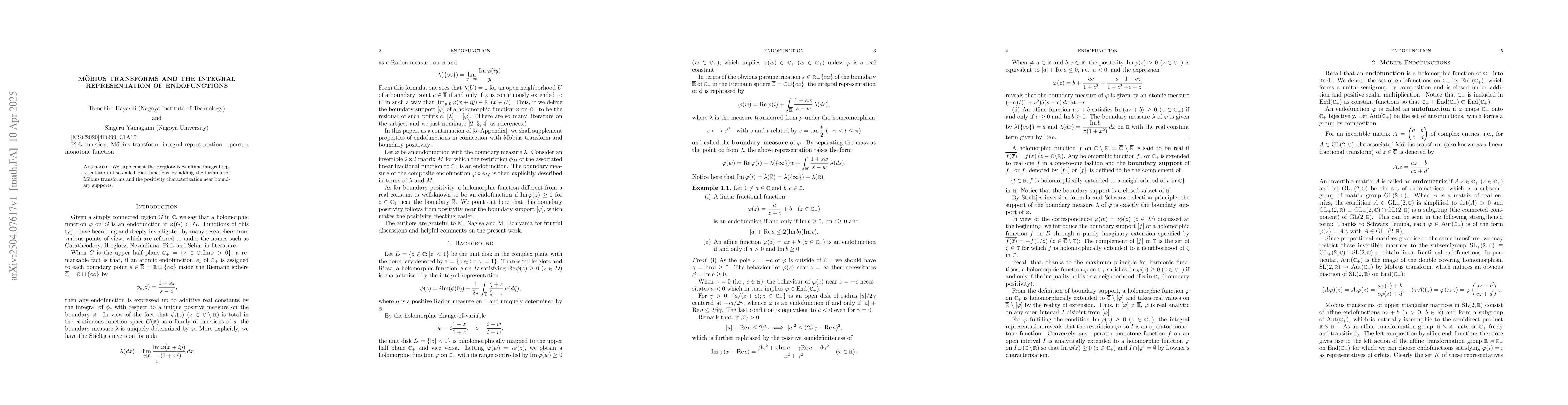 Thumbnail for Möbius transforms and the integral representation of endofunctions