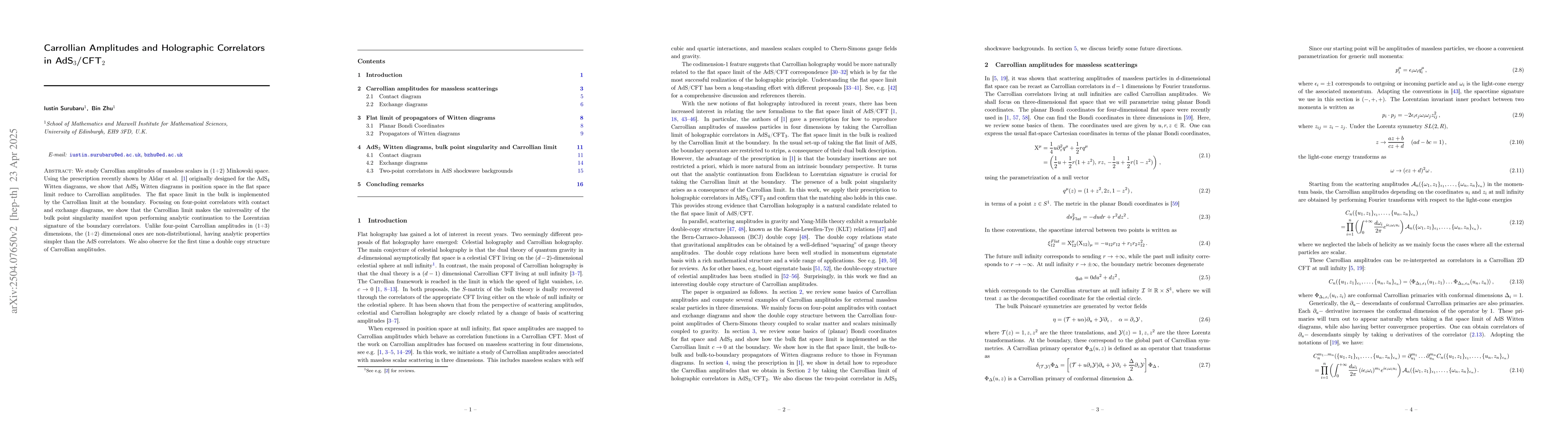 Thumbnail for Carrollian Amplitudes and Holographic Correlators in AdS3/CFT2