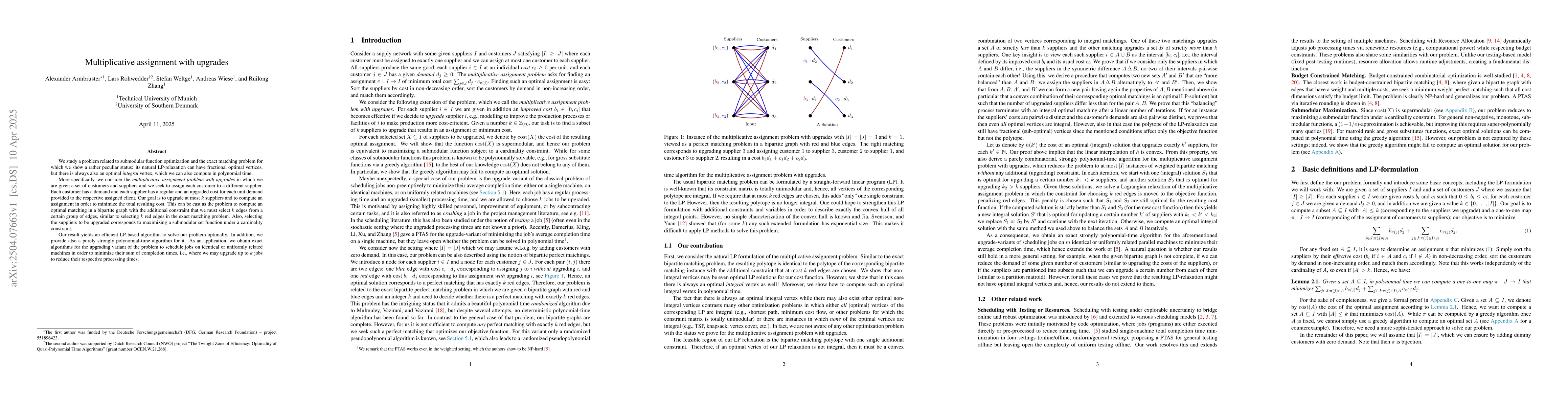 Thumbnail for Multiplicative assignment with upgrades